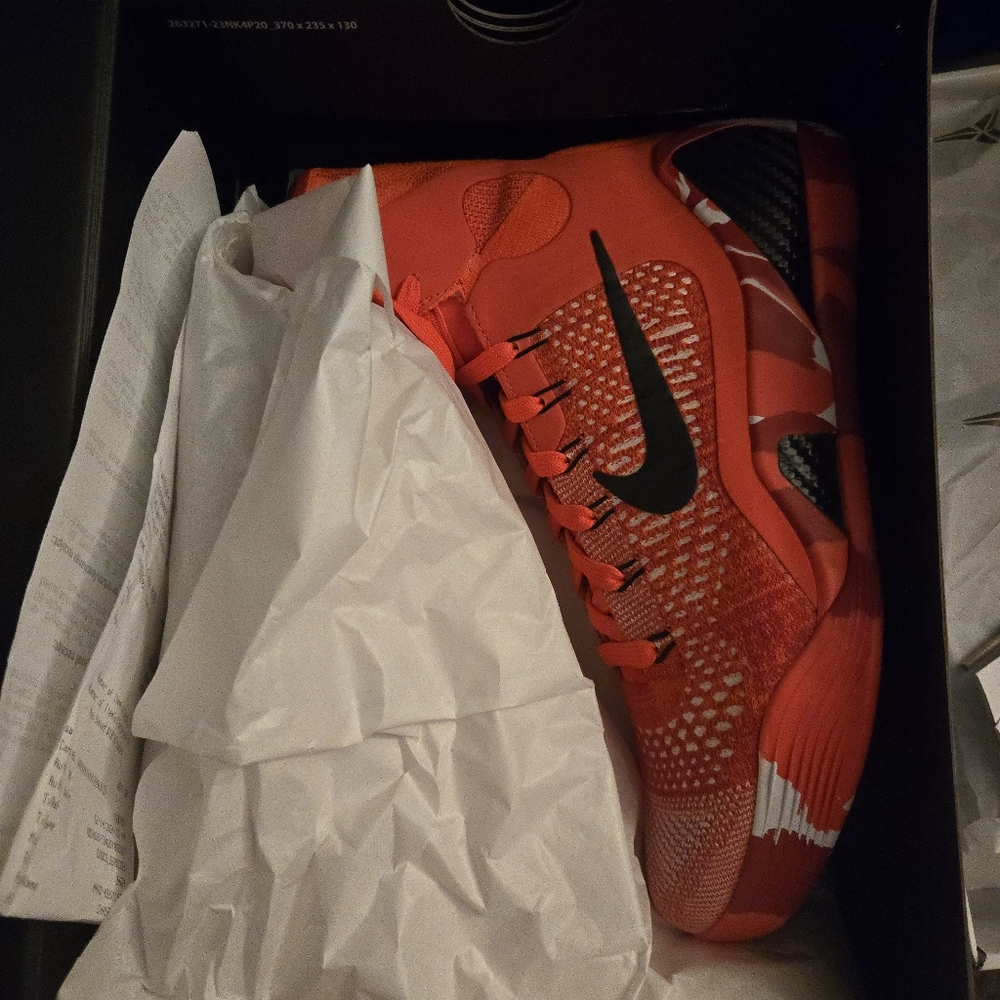 Kobe 9 Elite High Protro Men Size 9 Bright Crimson and Emerald Green 112025 - Picture 7 of 8